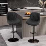 Bar Stool 2-Piece Set, Adjustable Modern Rotating Bar Stool with Backrest, Counter High Performance Fabric Island Chair