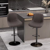 Bar Stool 2-Piece Set, Adjustable Modern Rotating Bar Stool with Backrest, Counter High Performance Fabric Island Chair
