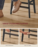 Bar Stools Set of 2, Saddle Counter Height Bar Stools, 26-Inch Backless Kitchen Stools with Wood Legs, Leather Thicke