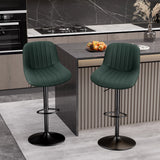 Bar Stool 2-Piece Set, Adjustable Modern Rotating Bar Stool with Backrest, Counter High Performance Fabric Island Chair