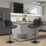 Bar Stool 2-Piece Set, Adjustable Modern Rotating Bar Stool with Backrest, Counter High Performance Fabric Island Chair
