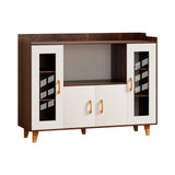 1Pc Kitchen Buffet Cabinet, Sideboard Buffet Cabinet with Storage, Open Shelf & 4 Doors, Modern Storage Cabinet for Dining Room