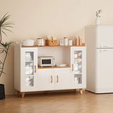 1Pc Kitchen Buffet Cabinet, Sideboard Buffet Cabinet with Storage, Open Shelf & 4 Doors, Modern Storage Cabinet for Dining Room