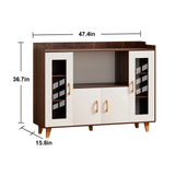 1Pc Kitchen Buffet Cabinet, Sideboard Buffet Cabinet with Storage, Open Shelf & 4 Doors, Modern Storage Cabinet for Dining Room