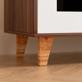 1Pc Kitchen Buffet Cabinet, Sideboard Buffet Cabinet with Storage, Open Shelf & 4 Doors, Modern Storage Cabinet for Dining Room