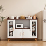 1Pc Kitchen Buffet Cabinet, Sideboard Buffet Cabinet with Storage, Open Shelf & 4 Doors, Modern Storage Cabinet for Dining Room