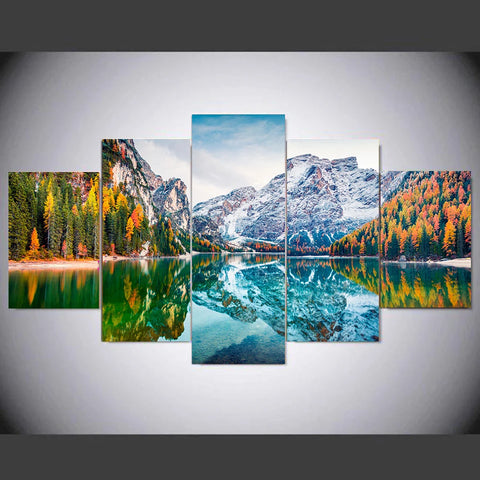 Landscape Canvas Posters Home Decor 5 Pieces Natural Lake Paintings Wall Art Scenery Pictures Modular Living Room Decor Unframed