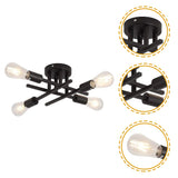 Modern Ceiling Light Black Iron Chandelier Fixture Semi embedded Pendant Lighting Kitchen Balcony Stairs Study Corridor