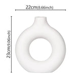 Flat Minimalist Simple Vase Donut Shape Single Flower Pot Home Wedding Decoratio Hollow Ornaments Circle Flower Arrangement Vase
