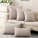 Scandinavian ins style solid colour pillow cover heavy cotton linen living room sofa cushion winter waist pillow case