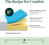 8 Inch Green Tea Cooling Memory Foam Mattress [New Version], Twin, Fiberglass Free, Medium Firmness, Cooling Gel Foam