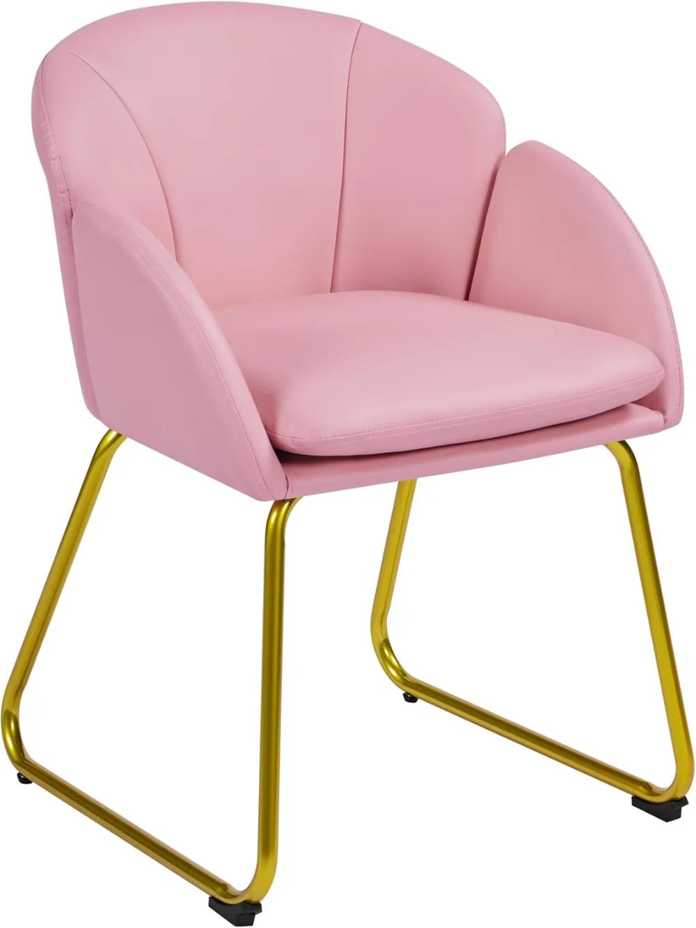 Flower Shaped Makeup Chair Vanity Chair with Golden Metal Legs for Living Room/Makeup Room/Bedroom/Home Office/Kitchen