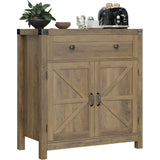 Coffee Bar Cabinet, Kitchen Storage Cabinet, Modern Farmhouse Buffet Sideboard with Drawer and Adjustable Shelf,Rustic Brown