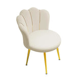 1Pc Vanity Chair with Golden Legs, Mid Century Modern Accent Chair, Upholstered Velvet Dining Chair with Back for Waiting Room