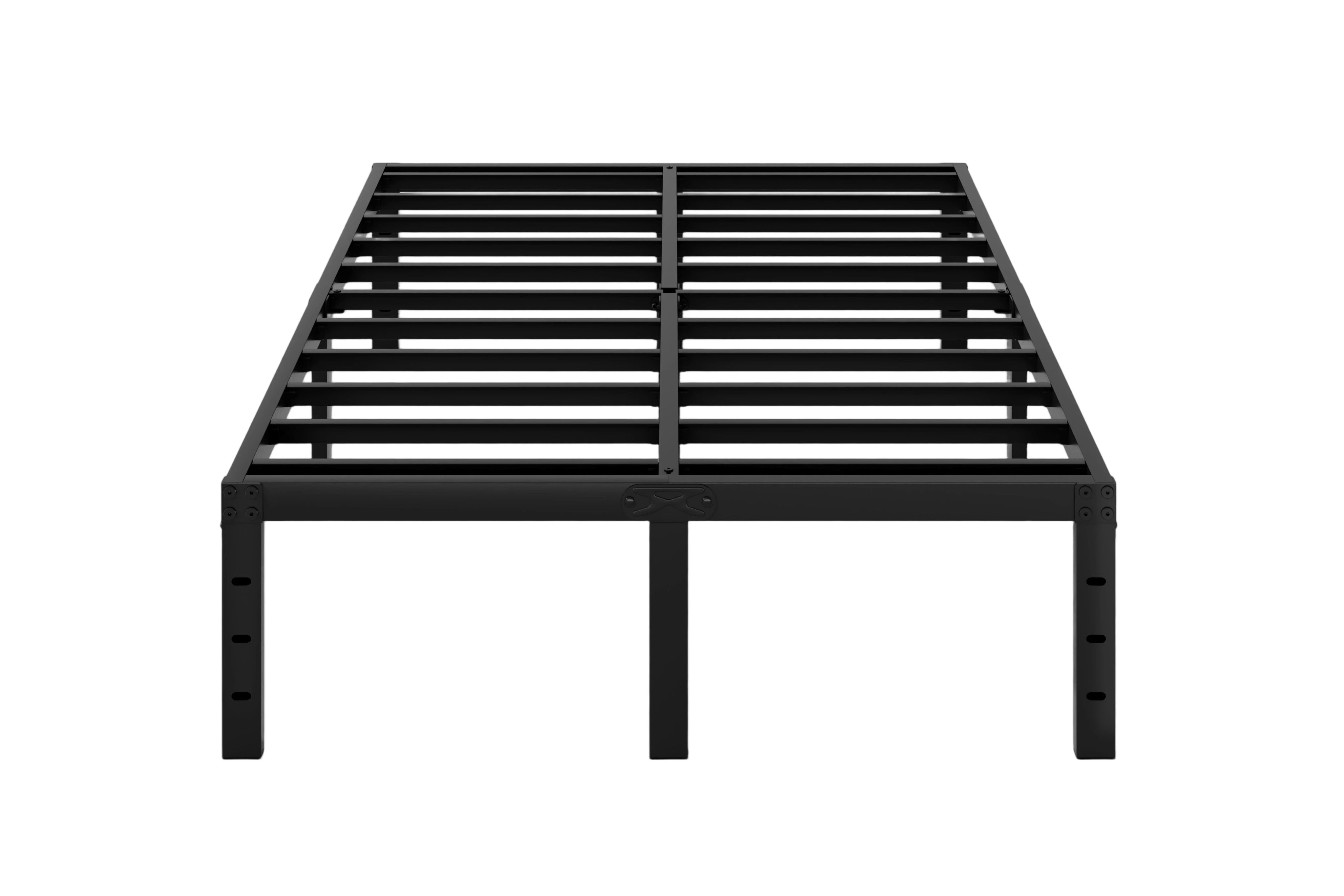 14 Inch High,Bed Frame Platform,Metal Bed,Heavy Duty Steel Slat Mattress Foundation,Easy Assembly,No Noise and Shaking,Black