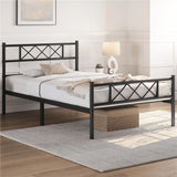 Durable Metal Bed Frame with Headboard Footboard Twin XL Supports 350lbs Underbed Storage Easy Maintenance No Box Spring