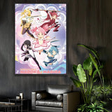 Puella Magi Madoka Magica Pink Girl Poster Sticky Wall Art Printing Waterproof Home Living Bed Room Bar Aesthetic Decor