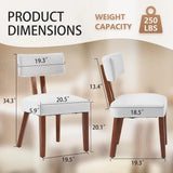 Mid Century Modern Upholstered Side Chairs with Curved Backrest for Kitchen, Dining Room, Restaurant