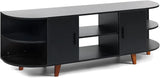 Farmhouse TV Stand for 65 70 inch TV Black 63’’ Modern Mid Century Media Console with Storage