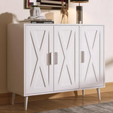 Kitchen Sideboard Buffet Cabinet with 3 Doors, Farmhouse Kitchen Storage Cabinet with Adjustable Shelves, Modern Coffee BarCabin