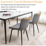 Leather Dining Chairs Set of 6, Upholstered Dining Room Chairs with Metal Legs, Modern Dining Chair for Room, Kitchen (Gr
