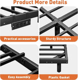 10 Inch Floating Queen Bed Frame with Smart LED Lights and Charging Station, Modern Metal Queen Bed Frame, Easy to Assemble