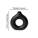 Flat Minimalist Simple Vase Donut Shape Single Flower Pot Home Wedding Decoratio Hollow Ornaments Circle Flower Arrangement Vase