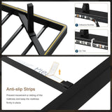 Floating Twin Bed Frame with Smart LED Lights and Charging Station, Modern Heavy Duty Metal Platform Bed, No Box Spring Needed,