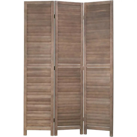 3 Panel Room Divider Wood Privacy Screen 5.75 Ft Indoor Folding Portable Screen