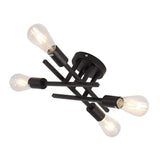 Modern Ceiling Light Black Iron Chandelier Fixture Semi embedded Pendant Lighting Kitchen Balcony Stairs Study Corridor