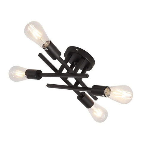 Modern Ceiling Light Black Iron Chandelier Fixture Semi embedded Pendant Lighting Kitchen Balcony Stairs Study Corridor