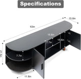 Farmhouse TV Stand for 65 70 inch TV Black 63’’ Modern Mid Century Media Console with Storage