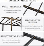 Queen Bed Frame with Headboard, Heavy Duty Platform Base with Under-Bed Storage, Solid Metal Construction, No Box Spr