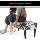 39.4" Ottoman Bench, Fabric Rectangular Upholstered Bedroom Benches Footstool with Wood Legs, for Entryway Dining Room