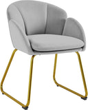 Flower Shaped Makeup Chair Vanity Chair with Golden Metal Legs for Living Room/Makeup Room/Bedroom/Home Office/Kitchen