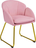 Flower Shaped Makeup Chair Vanity Chair with Golden Metal Legs for Living Room/Makeup Room/Bedroom/Home Office/Kitchen