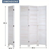 3 Panel Room Divider Wood Privacy Screen 5.75 Ft Indoor Folding Portable Screen