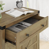 Coffee Bar Cabinet, Kitchen Storage Cabinet, Modern Farmhouse Buffet Sideboard with Drawer and Adjustable Shelf,Rustic Brown