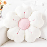 Soft Plush Daisy Flower Throw Pillow - Cozy Decorative Cushion for Bed & Sofa, White/Pink, Adorable Floral Desig