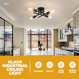 Modern Ceiling Light Black Iron Chandelier Fixture Semi embedded Pendant Lighting Kitchen Balcony Stairs Study Corridor