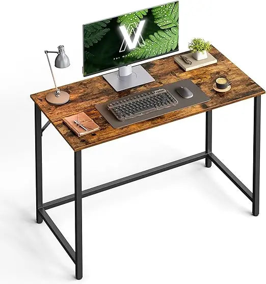 Computer Desk, Gaming Desk, Home Office Desk, for Small Spaces, 19.7 x 39.4 x 29.9 Inches, Industrial Style, Metal Frame, Black