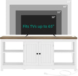 TV Stands for Living Room, Modern Entertainment Center Power Outlets for Television up to 65 Inch, Media Console TV Cabinet