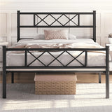 Durable Metal Bed Frame with Headboard Footboard Twin XL Supports 350lbs Underbed Storage Easy Maintenance No Box Spring