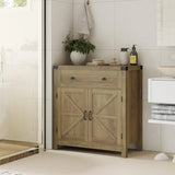 Coffee Bar Cabinet, Kitchen Storage Cabinet, Modern Farmhouse Buffet Sideboard with Drawer and Adjustable Shelf,Rustic Brown