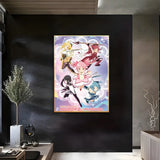 Puella Magi Madoka Magica Pink Girl Poster Sticky Wall Art Printing Waterproof Home Living Bed Room Bar Aesthetic Decor