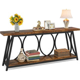 70.9 inch Long Console Table,Sofa Table Behind Couch with 2 Tier Storage Shelf, Entryway Hallway Accent Table for Living Room