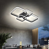 Modern LED Ceiling Lights Square 4 Heads Black And White Decorative Lamps For Bedroom Living Room Study Dining Room Home Fixture