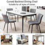 Leather Dining Chairs Set of 6, Upholstered Dining Room Chairs with Metal Legs, Modern Dining Chair for Room, Kitchen (Gr