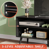 TV Stand for 55 Inch TVs, Entertainment Center with Storage Cabinet, Mid-Century TV Stands for Living Room and Bedroom, 50"