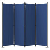 Blue Portable 4 Panel Folding Privacy Screens Room Divider For Room Separation or Office Bedroom